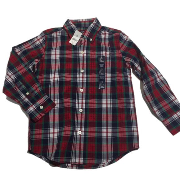 GAP Boy’s NEW Plaid Button Down Shirt - Picture 1 of 3